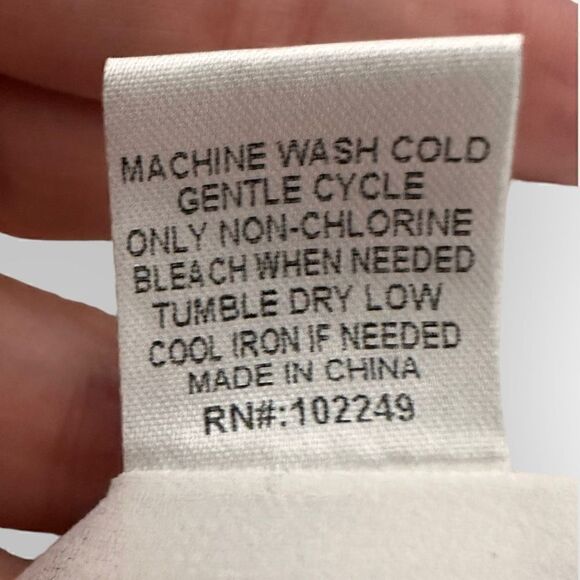 B Skies are blue white polyester long sleeve tunic with embroidery women’s size - Picture 7 of 10